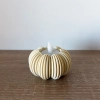 Ryflowana Dynia Świecznik Ozdoba Jesienna Do Domu LED Tealight